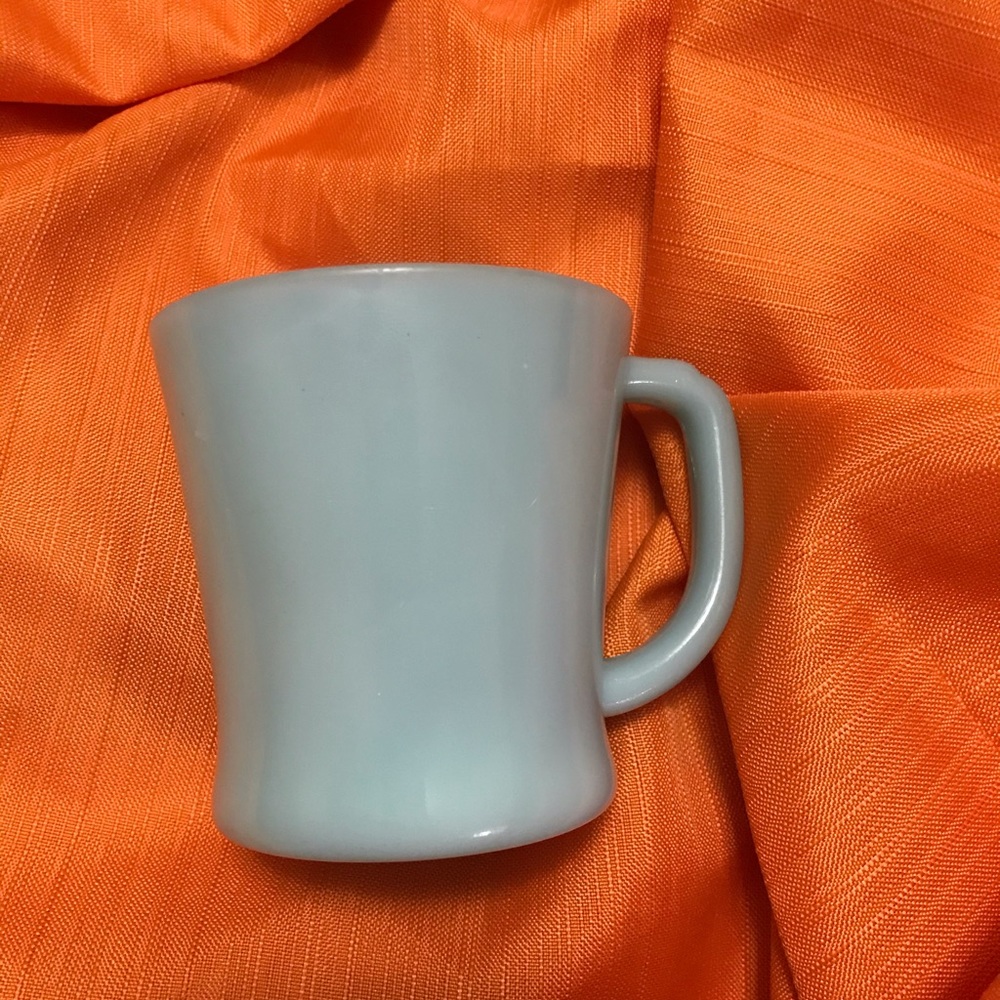 Vintage fire king turquoise mug